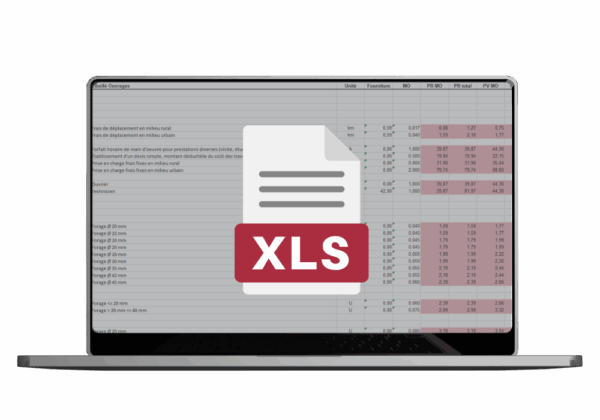 Bibliothèque de prix -Maîtrise d'œuvre- Format Excel