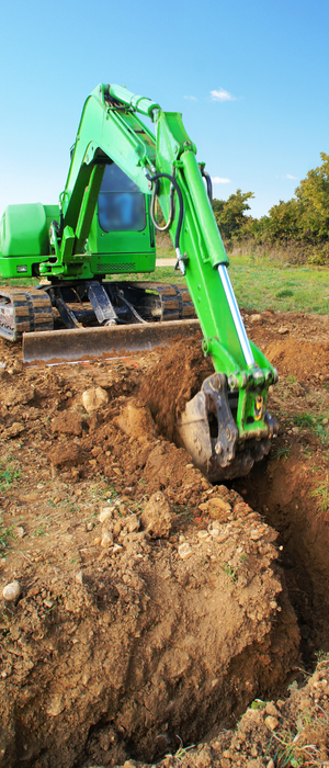 Pelleteuse effectuant des travaux de terrassement