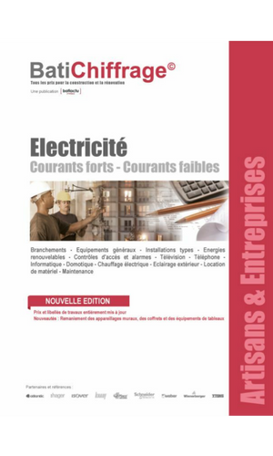 Exemple de recueil BatiChiffrage offert avec l’abonnement Recueil de prix electricité pour étudiants